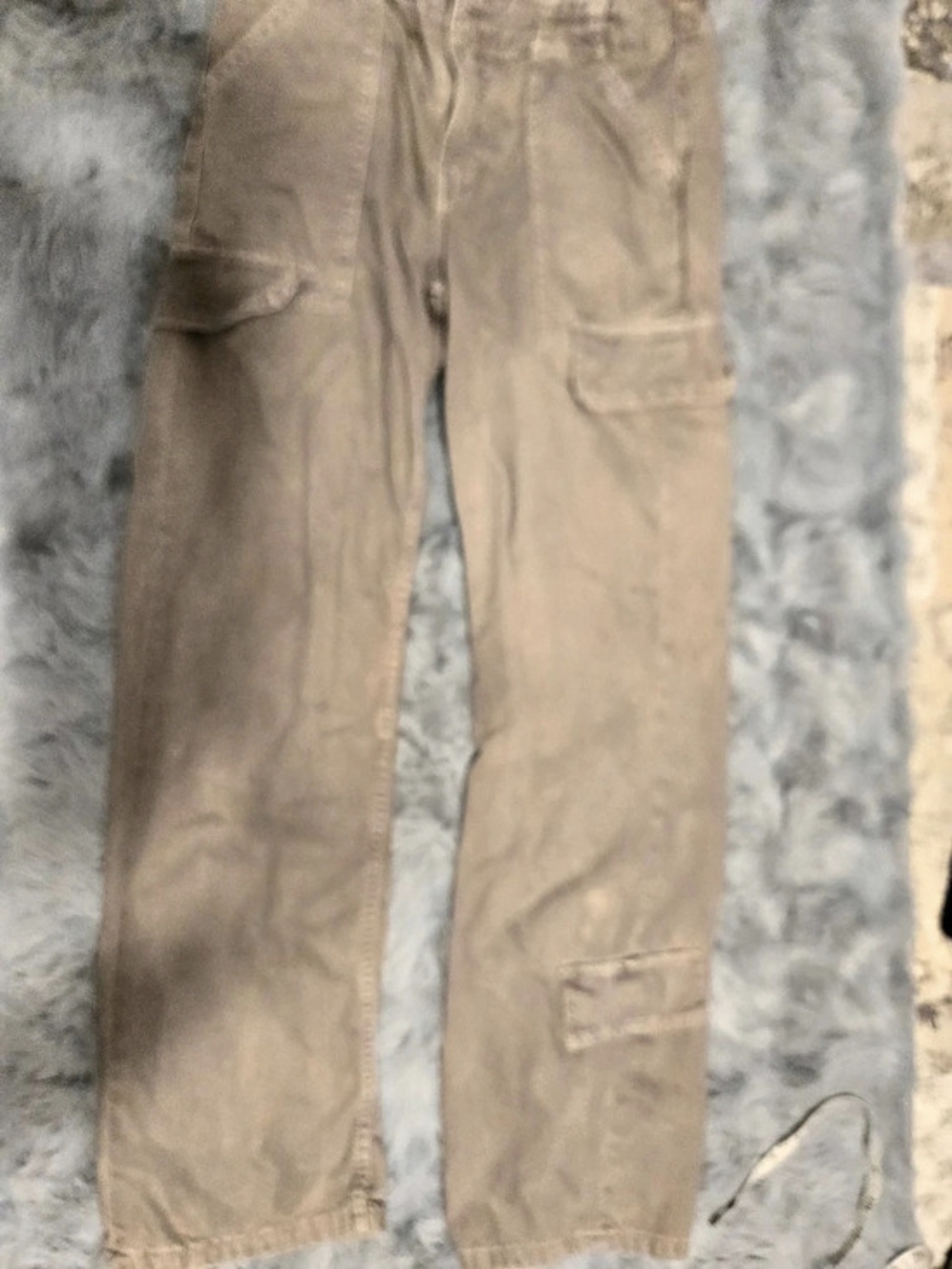 ZARA Tan Multi-Pocket Wide Leg Cargo Pants - Size USA 0